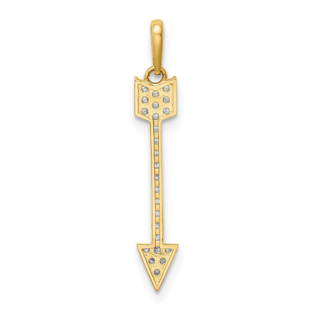 14K Arrow CZ Pendant