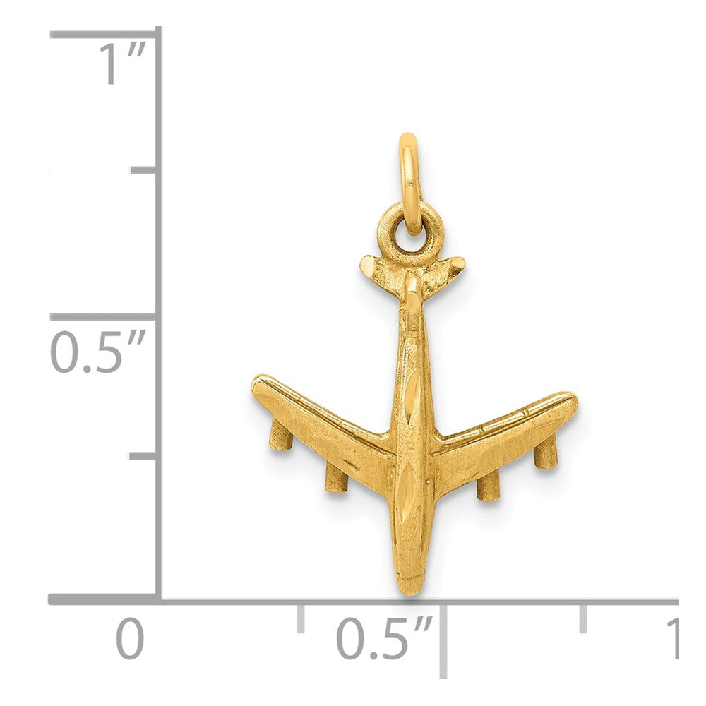14k 3-D Airplane Charm