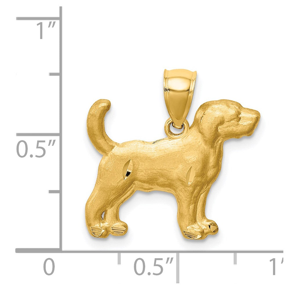 14K Diamond-cut Beagle Pendant