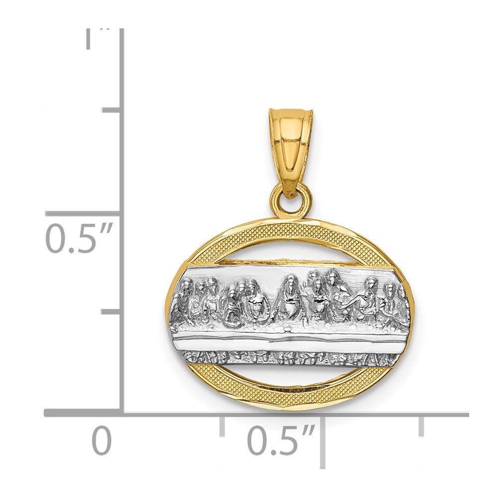 14K w/Rhodium The Last Supper Pendant