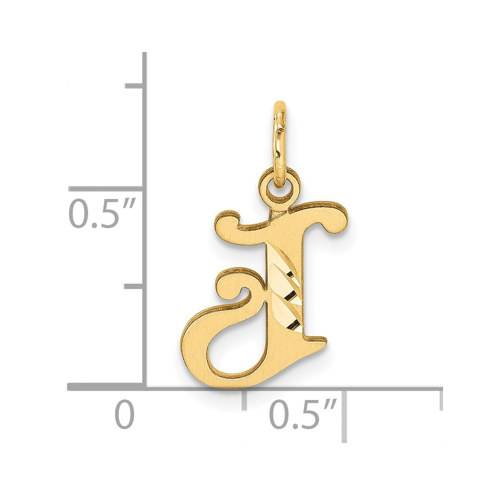 14K Diamond-cut Letter J Initial Charm
