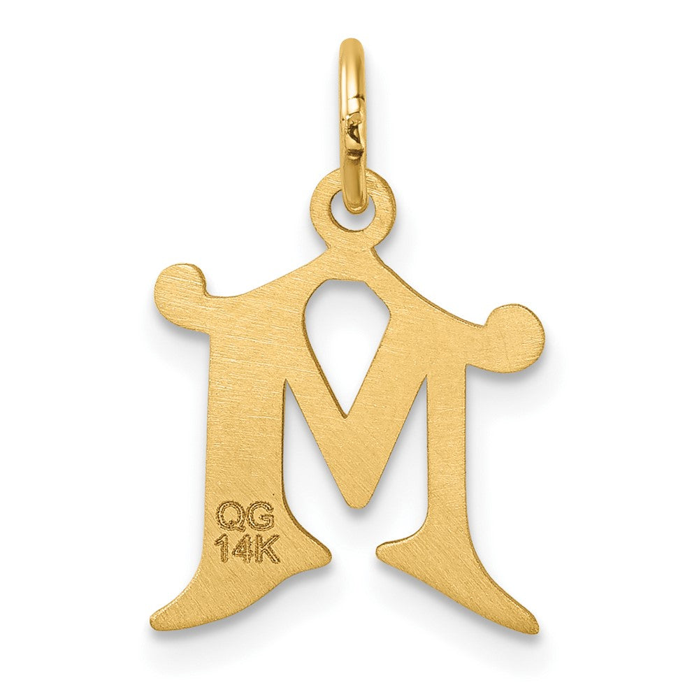 14K Diamond-cut Letter M Initial Charm