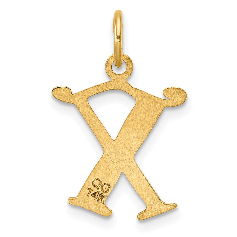 14K Diamond-cut Letter X Initial Charm