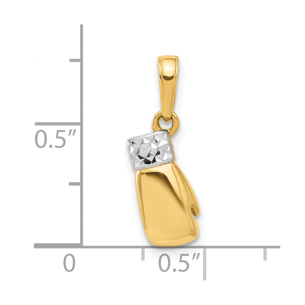 14k and White Rhodium D/C Boxing Glove Pendant