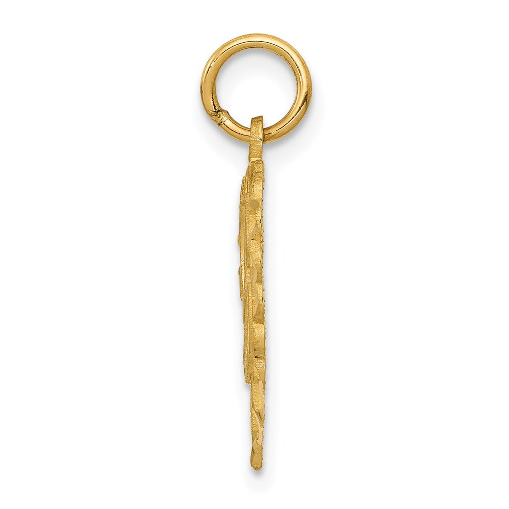 14k Heart Letter A Charm