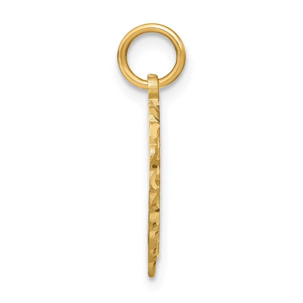 14k Heart Letter I Charm
