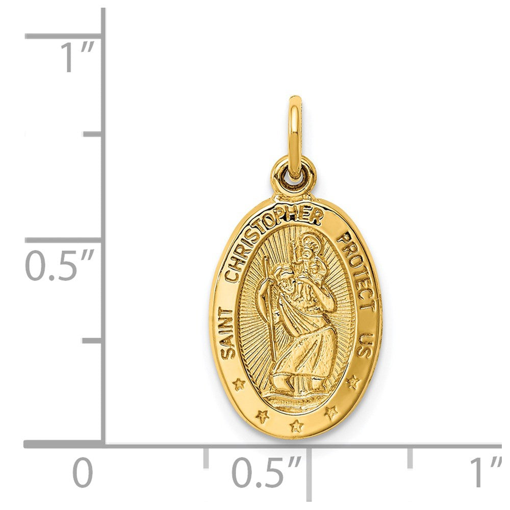 14k Saint Christopher Medal Charm