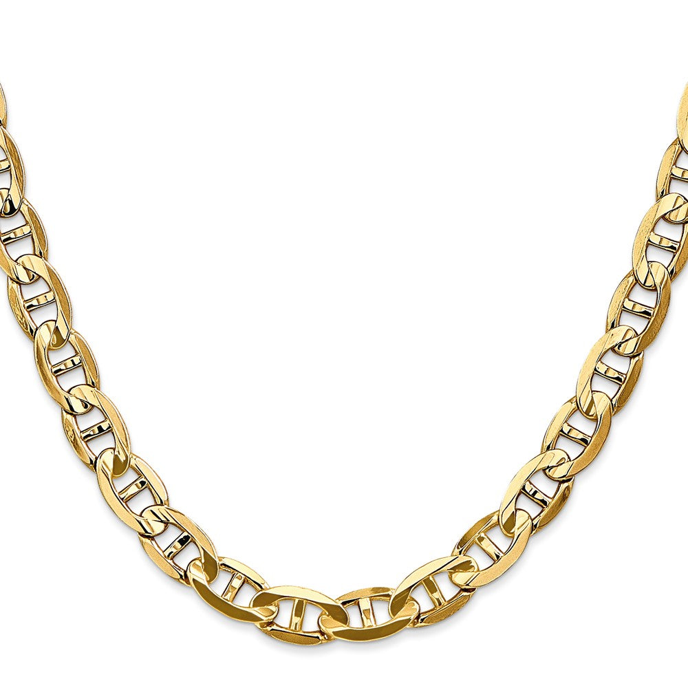 14K 22 inch 7mm Concave Anchor with Lobster Clasp Chain