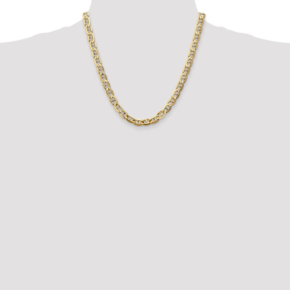 14K 20 inch 7mm Concave Anchor with Lobster Clasp Chain