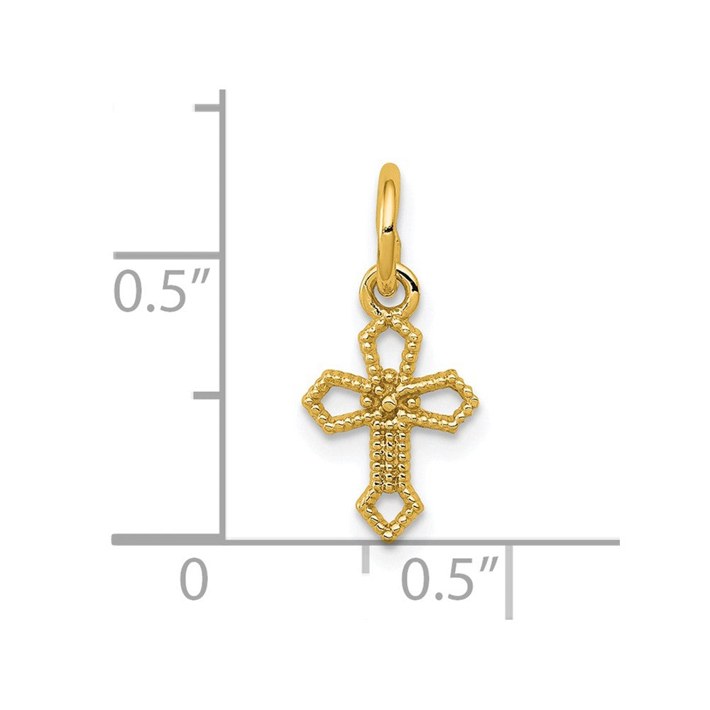 14k Passion Cross Charm