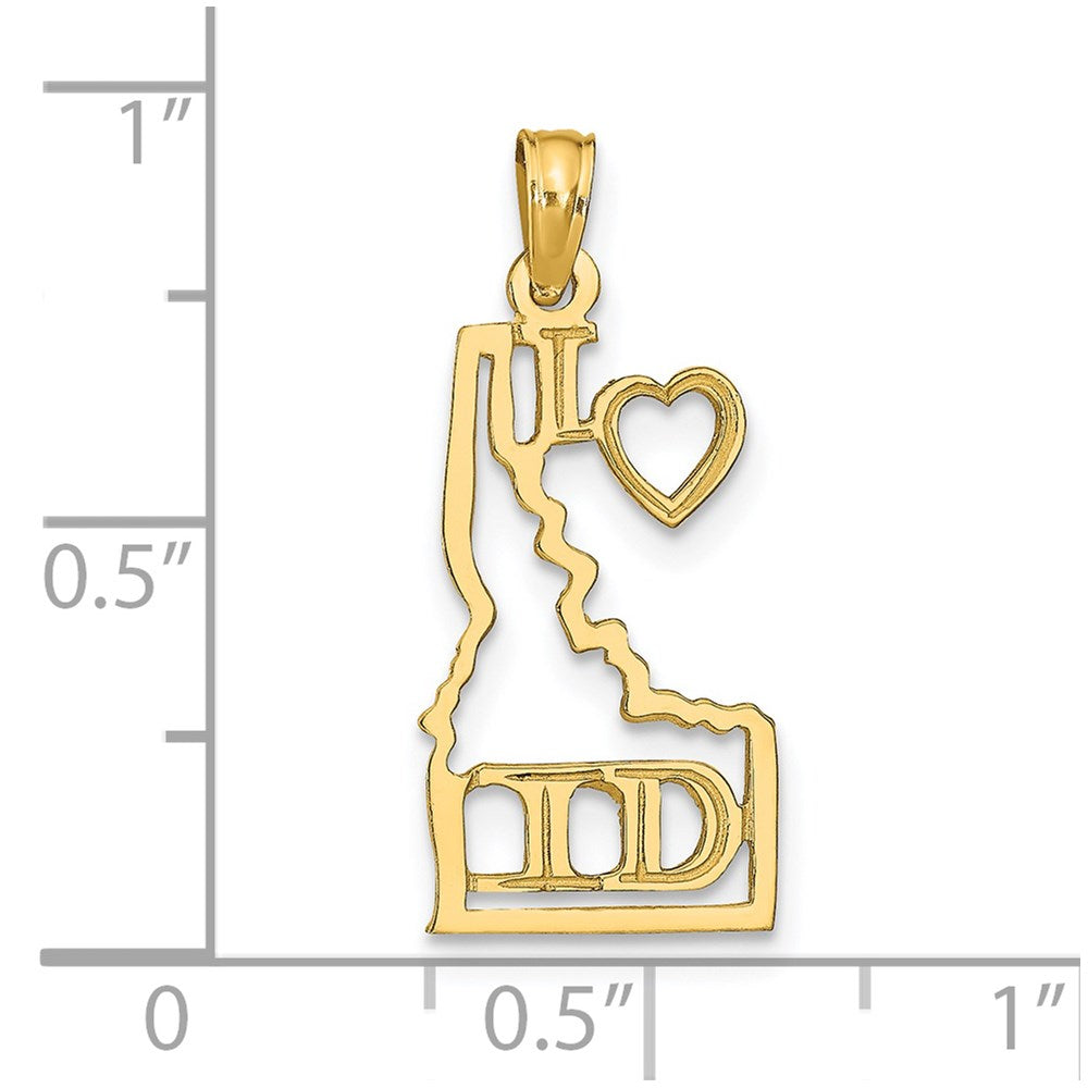 14k Solid Idaho State Pendant