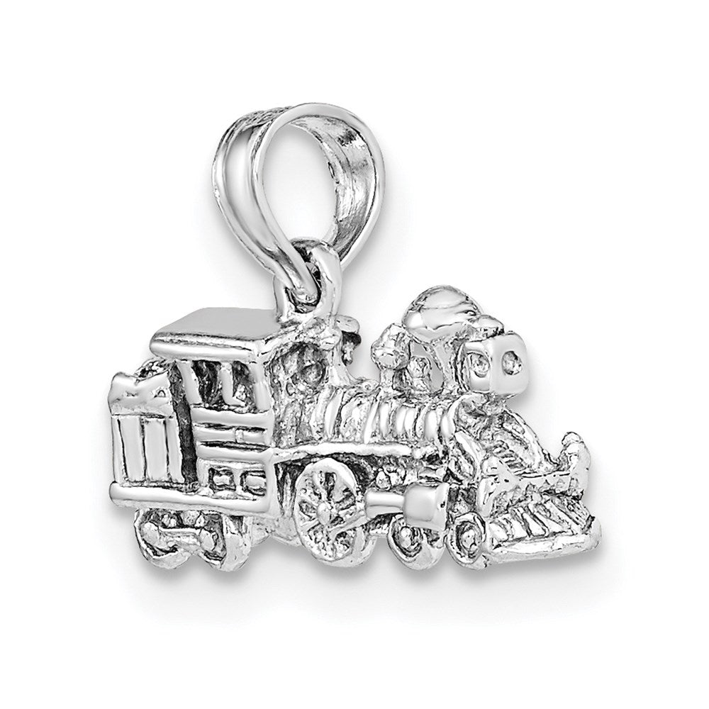 14K White Gold 3-D Miniature Train Charm