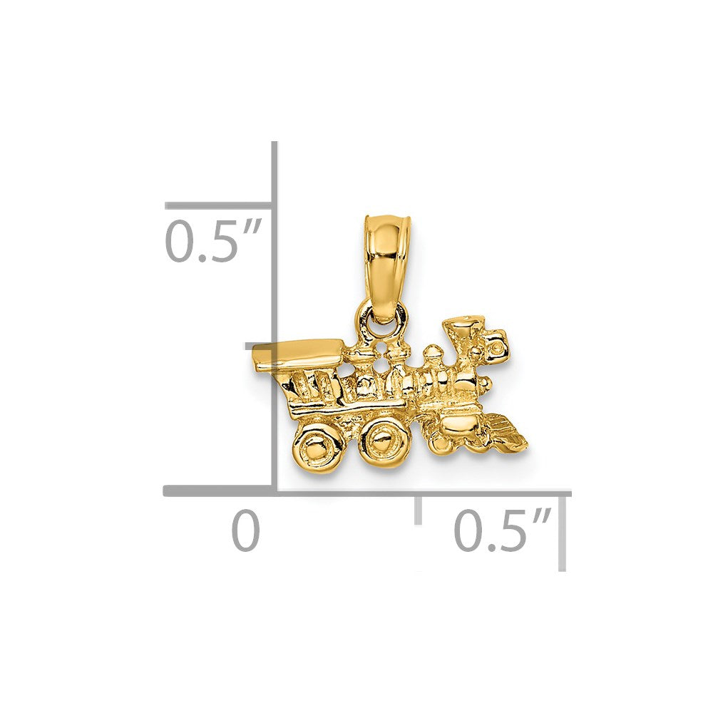 14k 3-D Miniature Train Charm