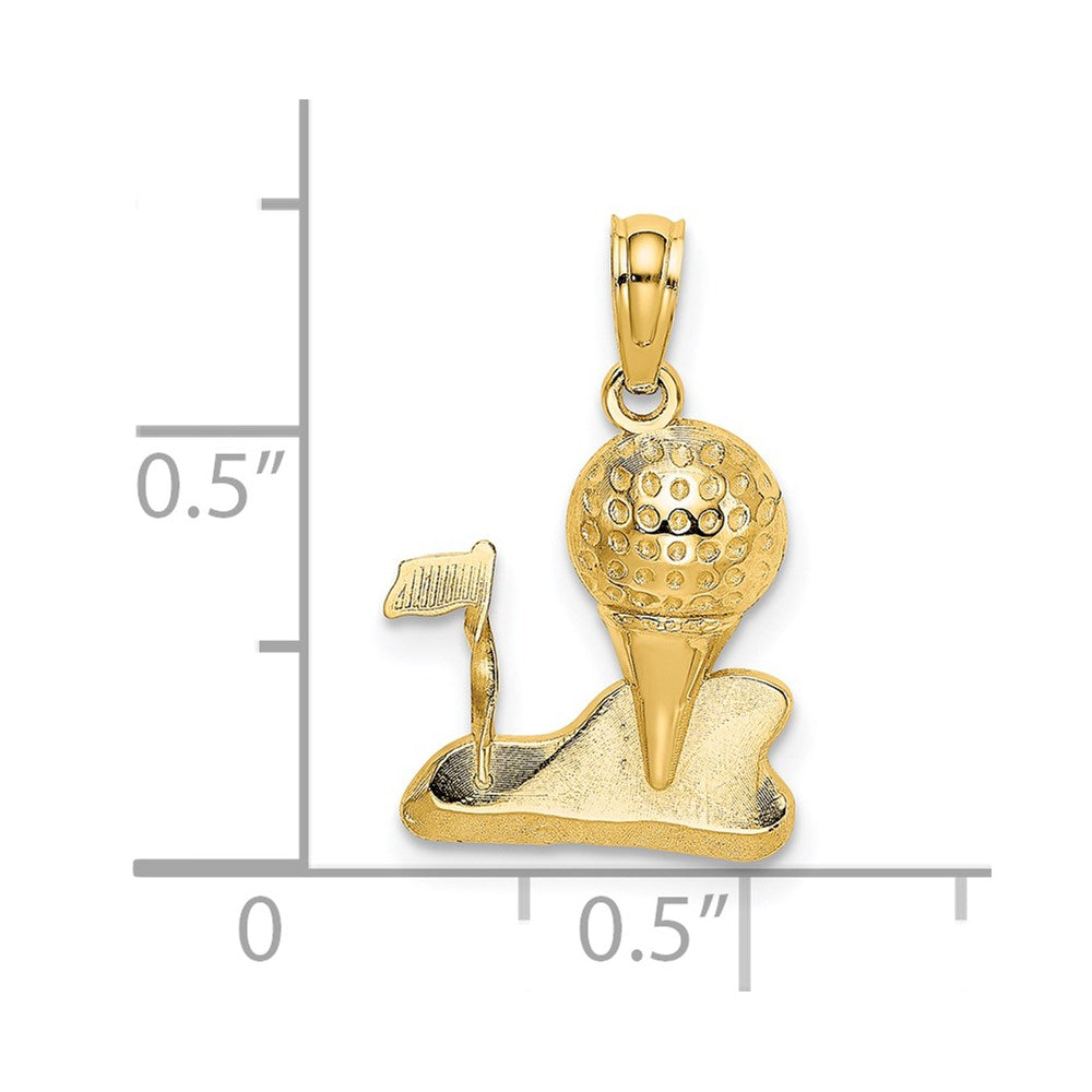 14k Solid Polished Golfing Charm