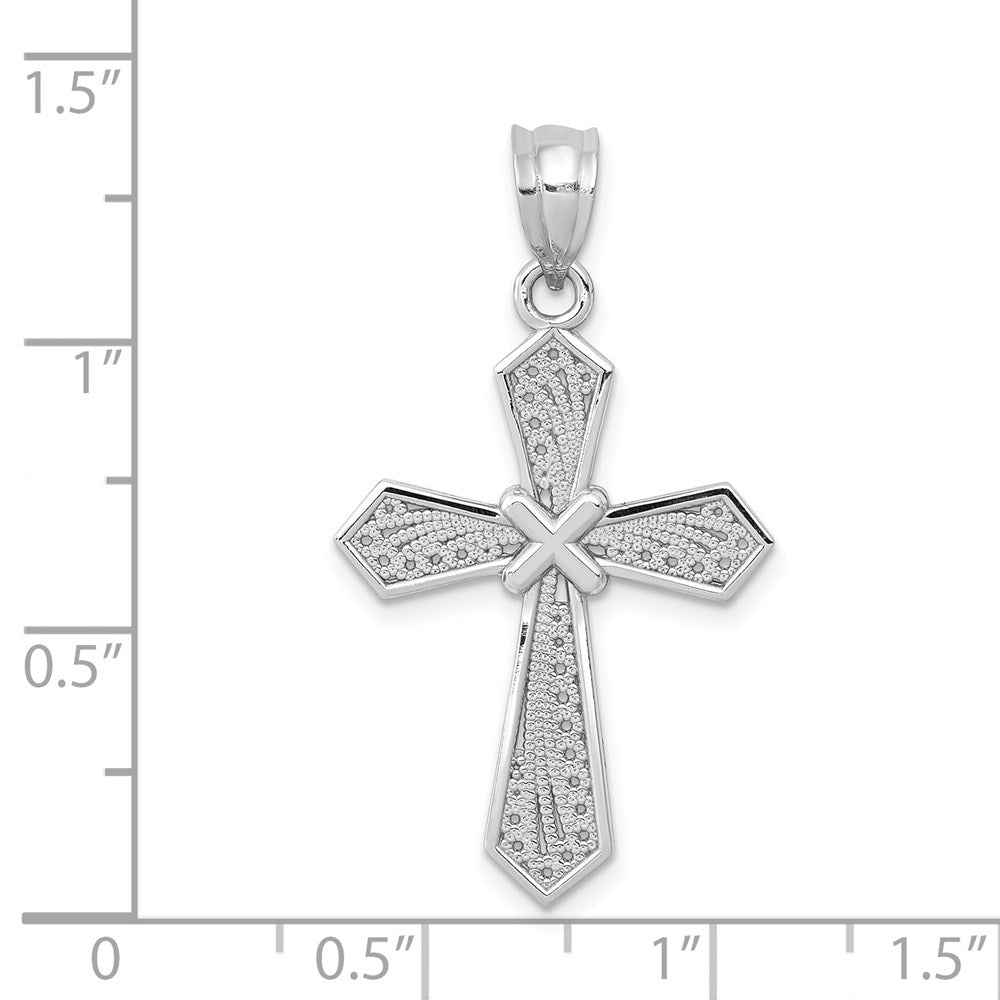 14k White Gold Passion Cross Pendant