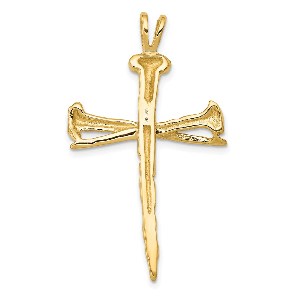 14K Polished Nail Cross Charm