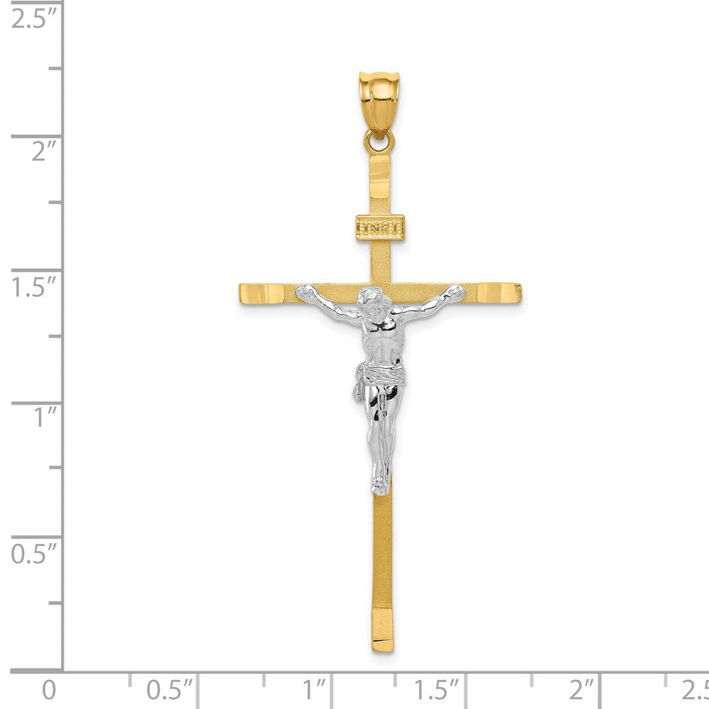14k Two-tone Crucifix Pendant