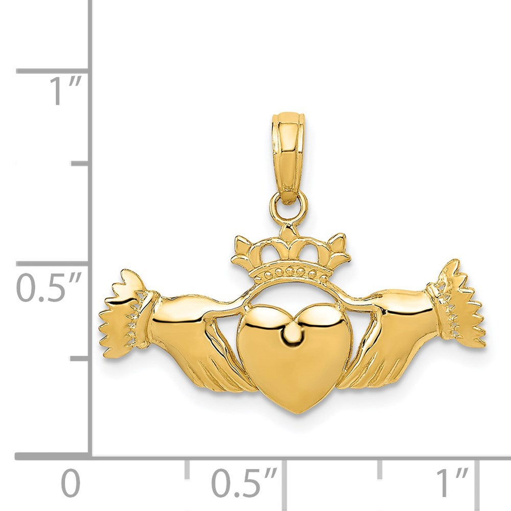14k Polished Claddagh Pendant