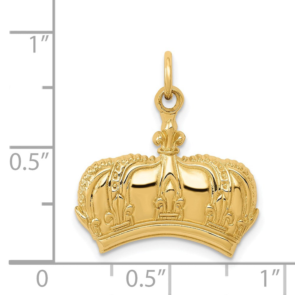 14k Fleur De Lis Crown Charm