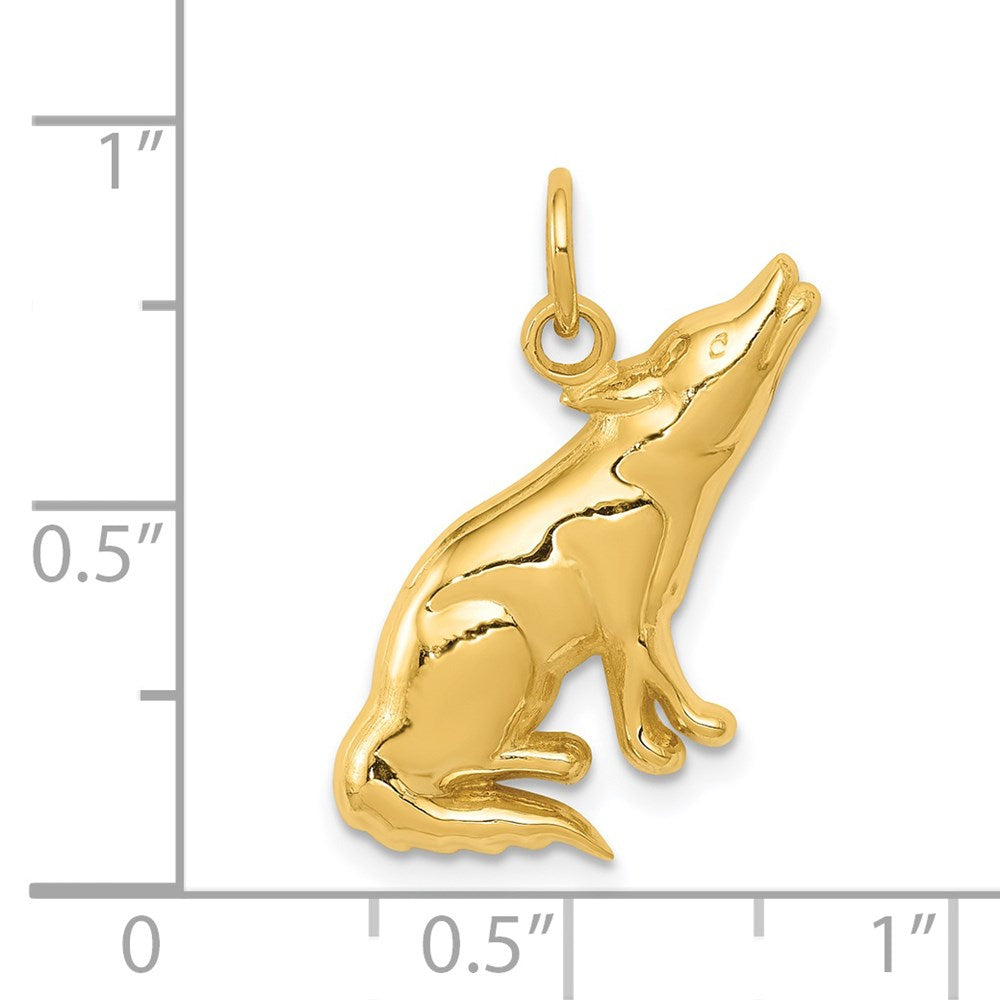 14k Wolf Charm