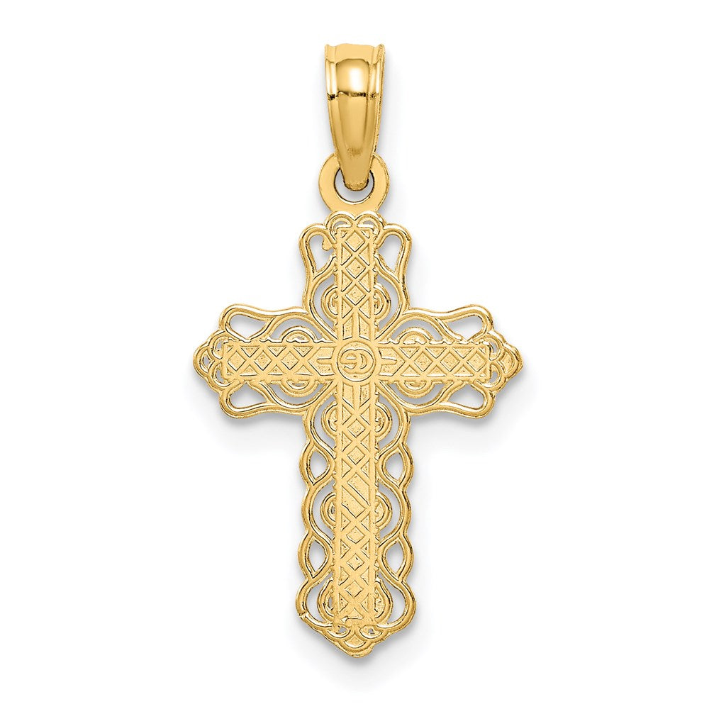 14k Budded Cross Charm