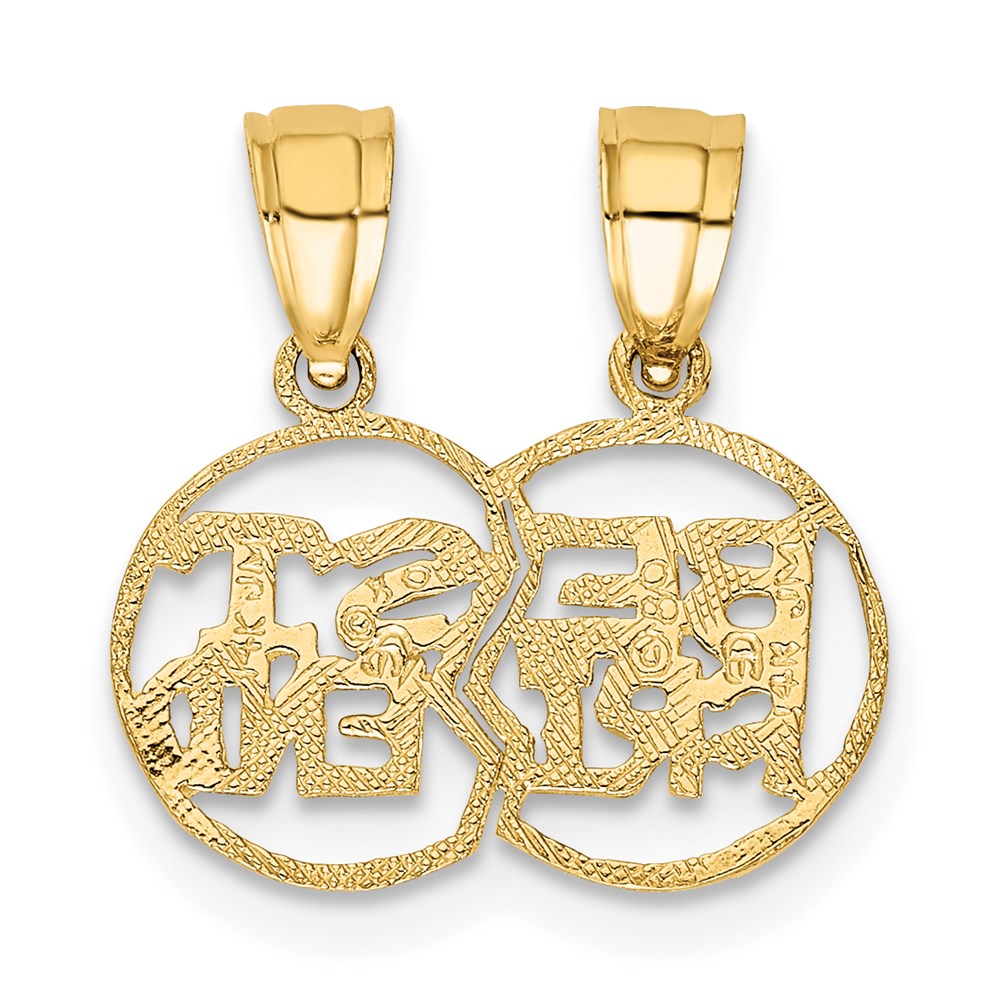 14K Break apart Cut-out BEST FRIEND Charm