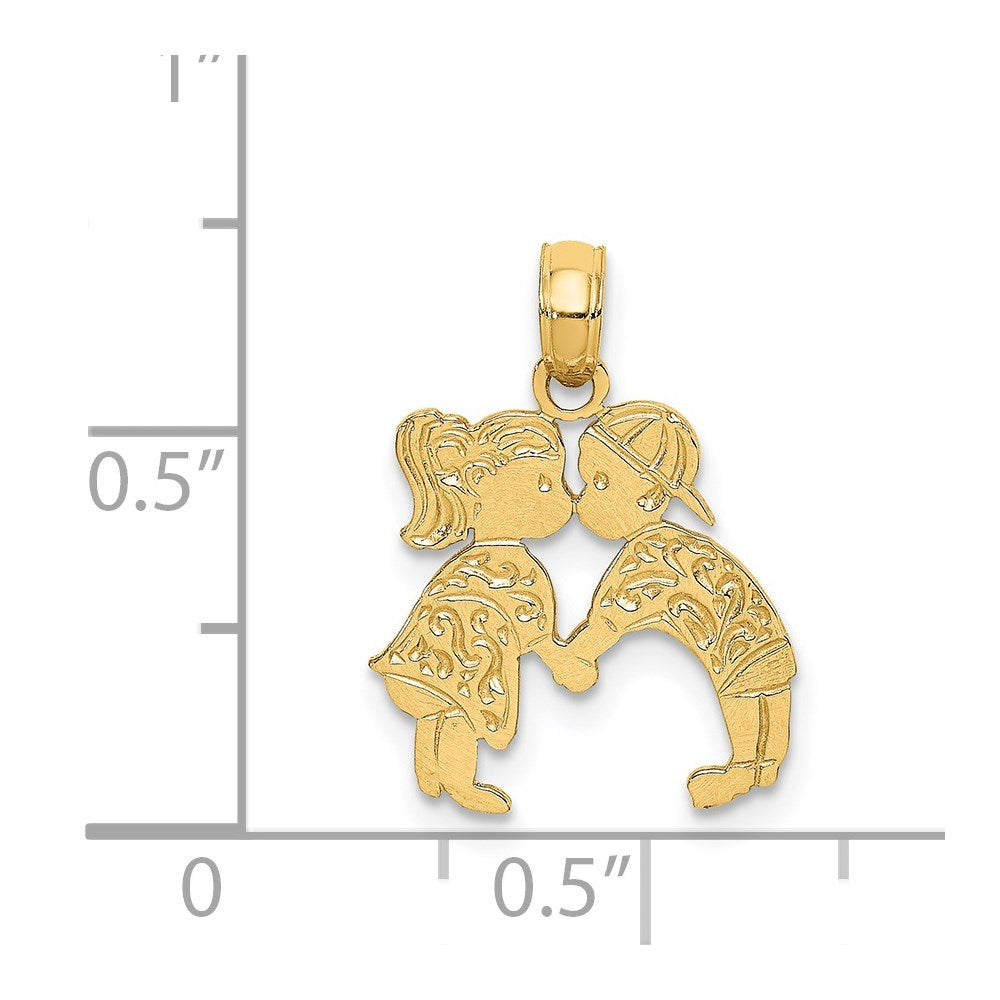 14K Kissing Boy and Girl Charm