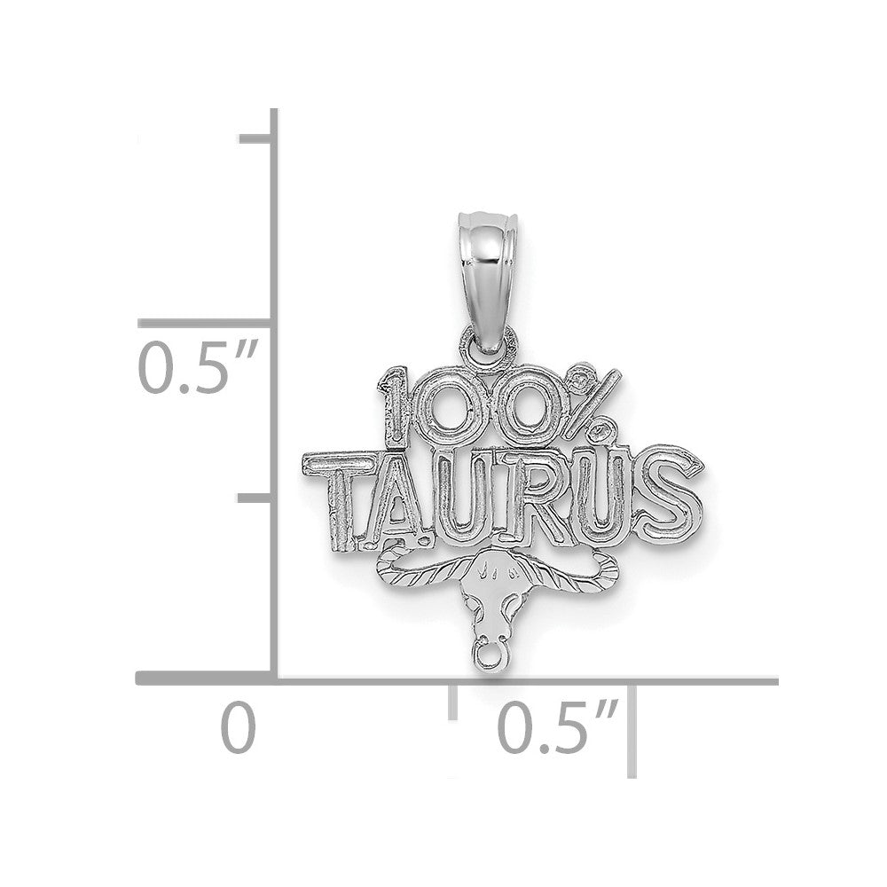 14k WG 100% TAURUS Zodiac Charm