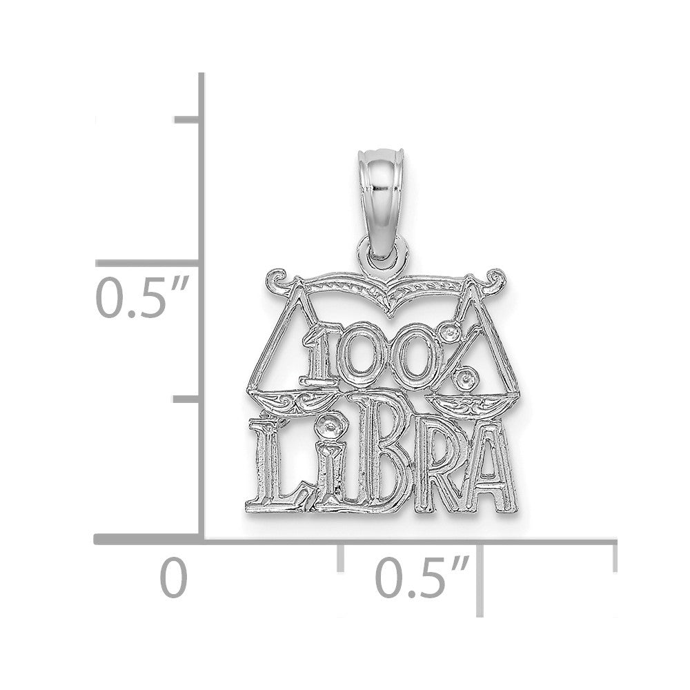 14k WG 100% LIBRA Zodiac Charm