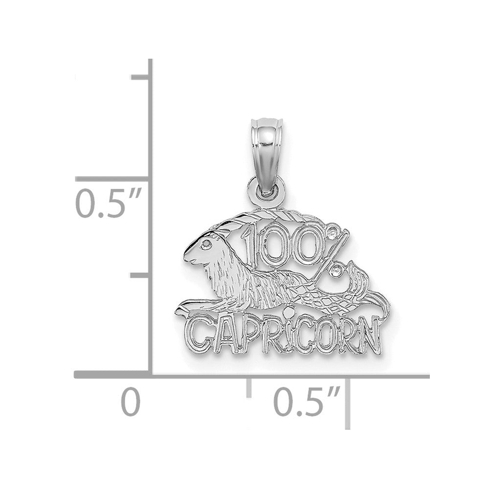 14k WG 100% CAPRICORN Zodiac Charm
