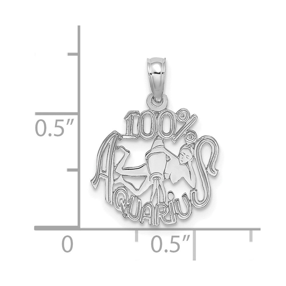 14k WG 100% AQUARIUS Zodiac Charm