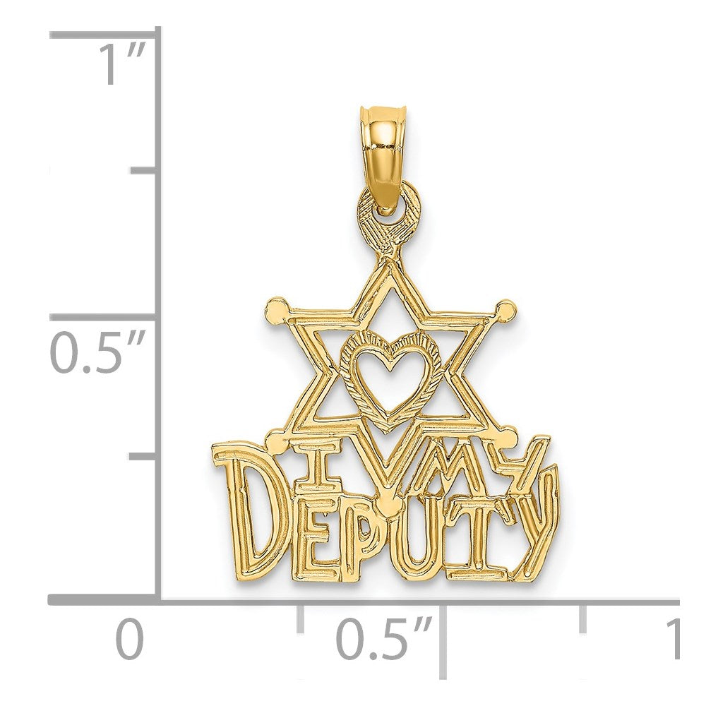 14K I HEART MY DEPUTY Charm
