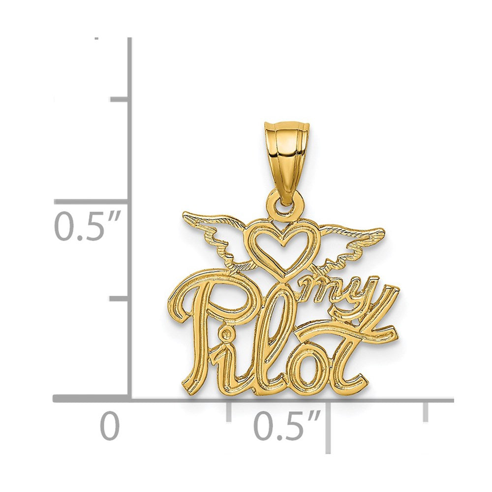14K HEART MY PILOT Charm