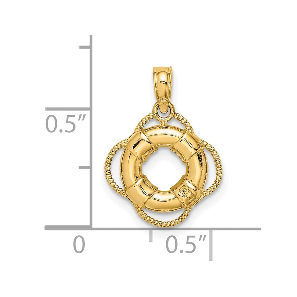 14K 3D Lifesaver Charm