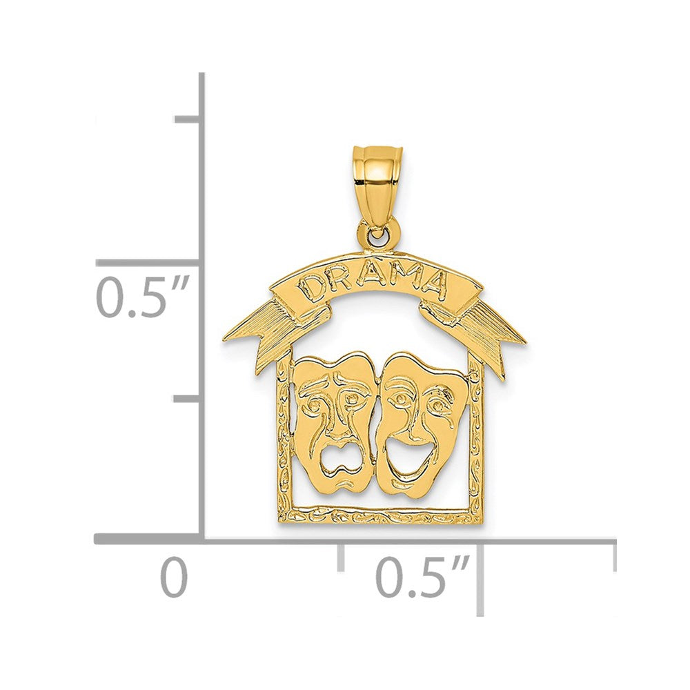 14K Comedy/Tragedy Drama Story in Frame Charm