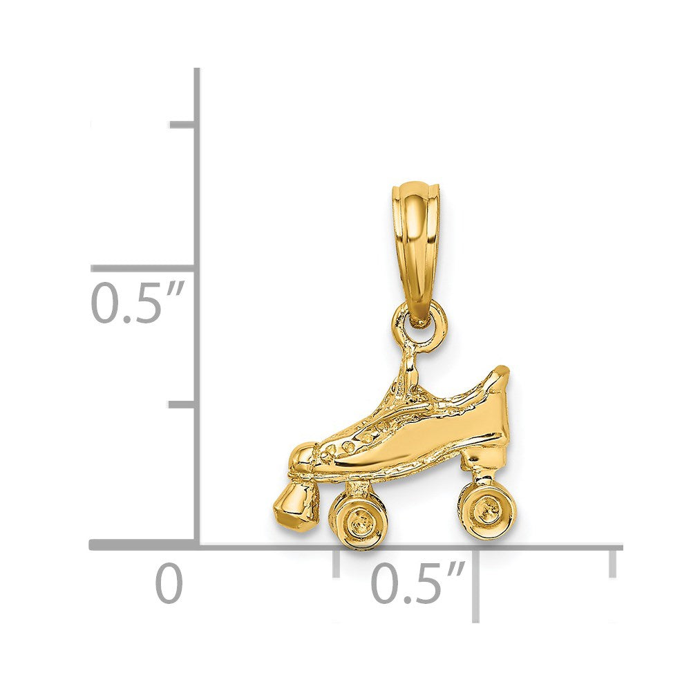14K 3-D Roller Skate Charm