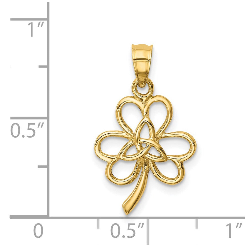 14K Polished Trinity Clover Pendant