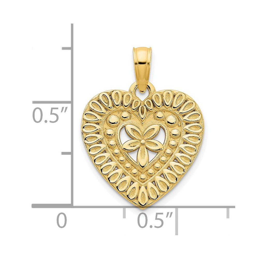 14ky Fancy Heart Pendant