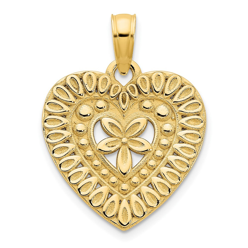 14ky Fancy Heart Pendant