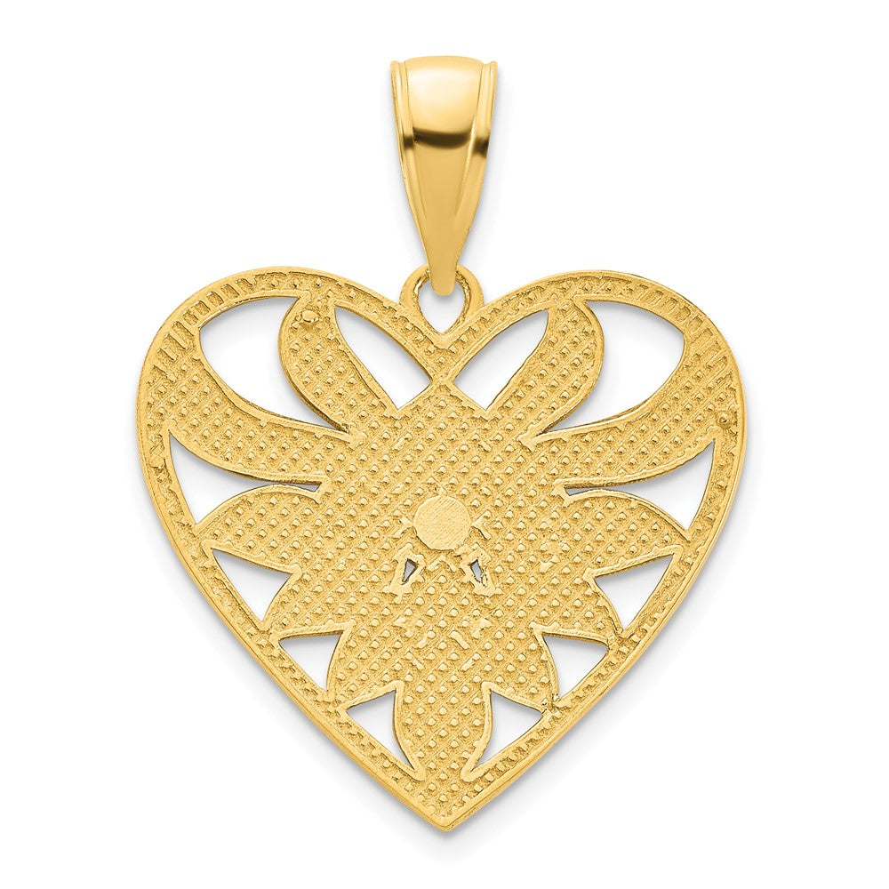 14ky Fancy Heart Pendant