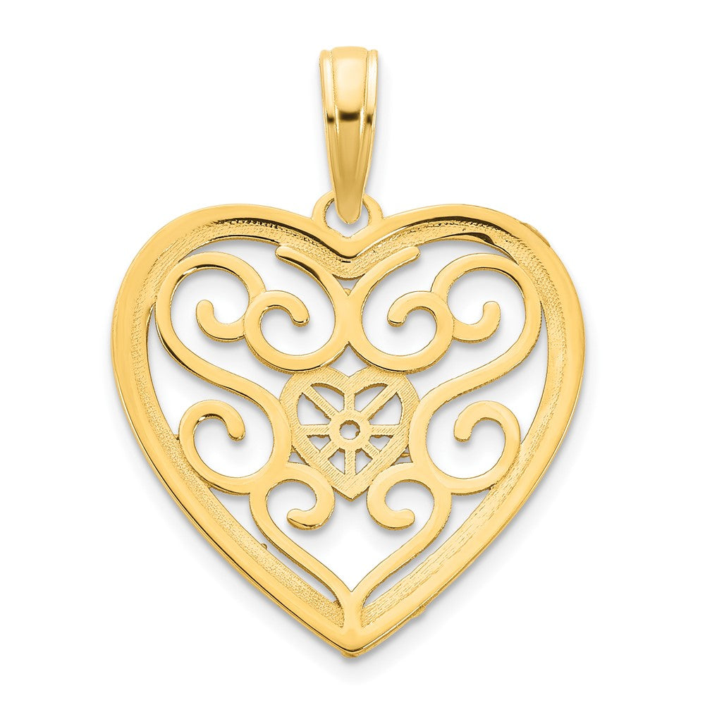 14ky Fancy Heart Pendant