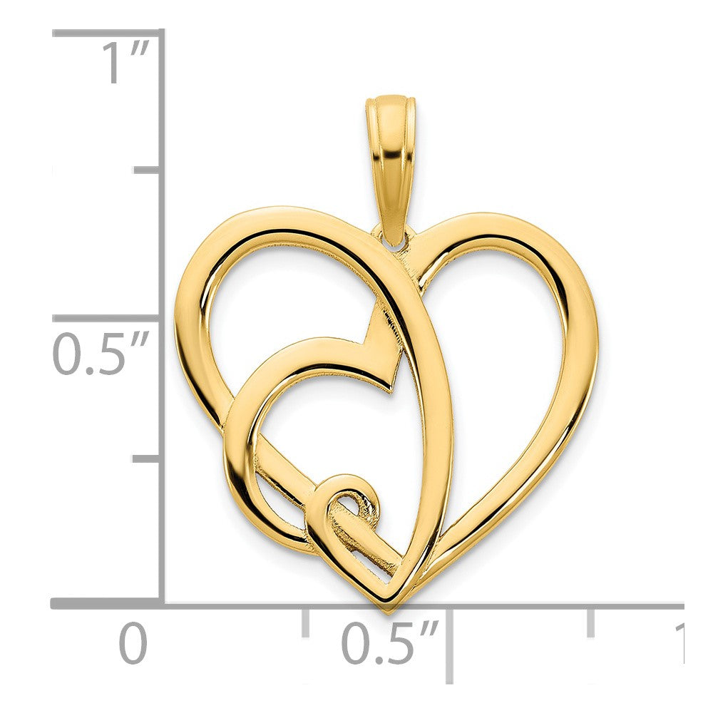 14k Heart in a Heart Pendant