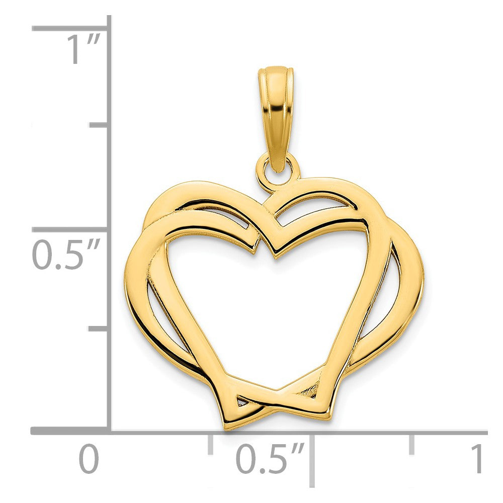 14k Heart in a Heart Pendant