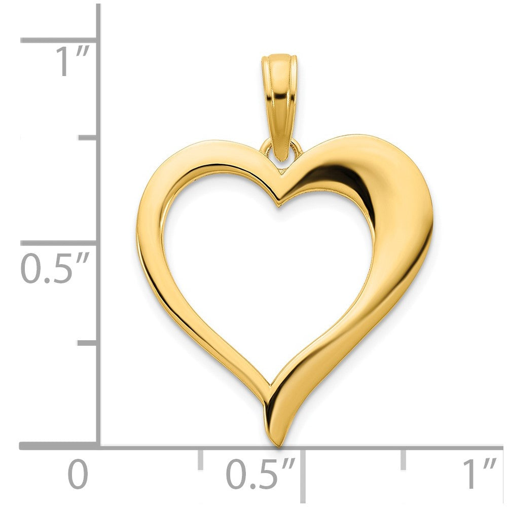 14k Open Heart Pendant