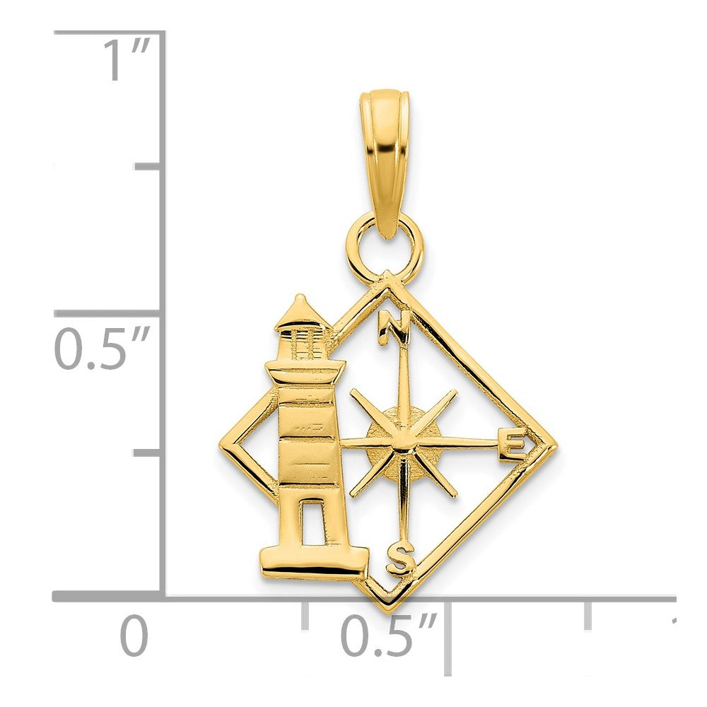 14k Lighthouse Compass Pendant