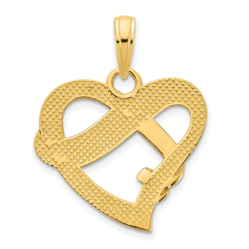 14ky Epoxy Te Amo Heart Charm