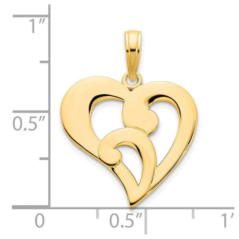 14ky Fancy Heart Pendant
