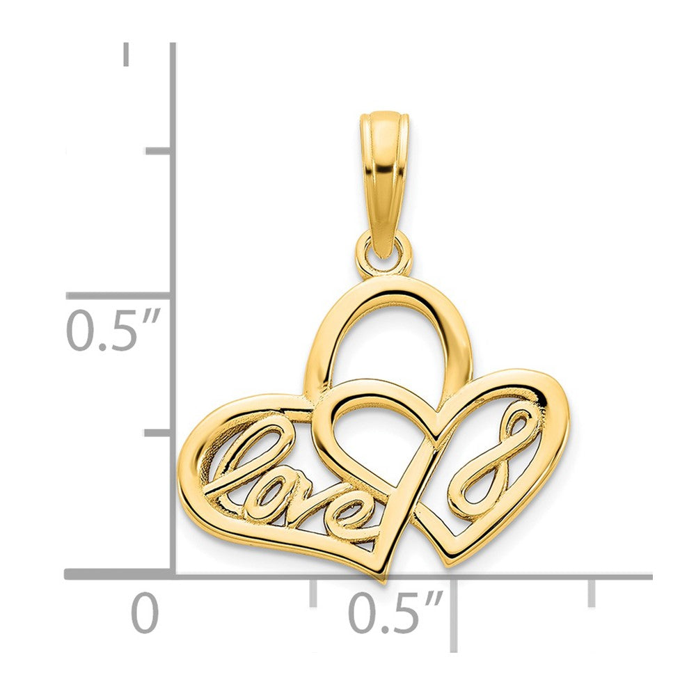 14ky Heart LOVE Infinity Symbol Charm