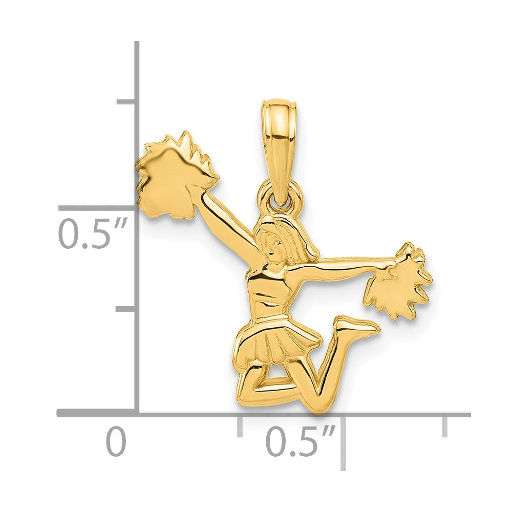 14k Polished Cheerleader Pendant