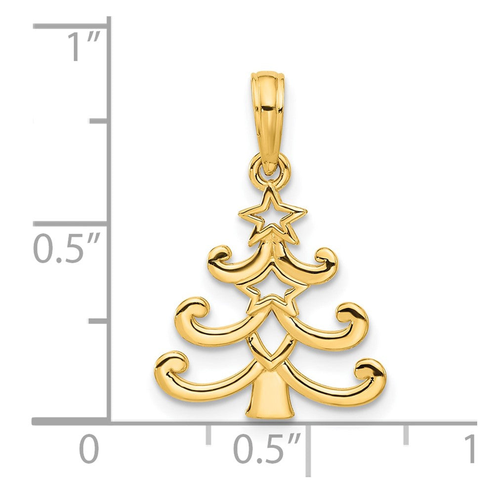 14k Polished Christmas Tree Pendant